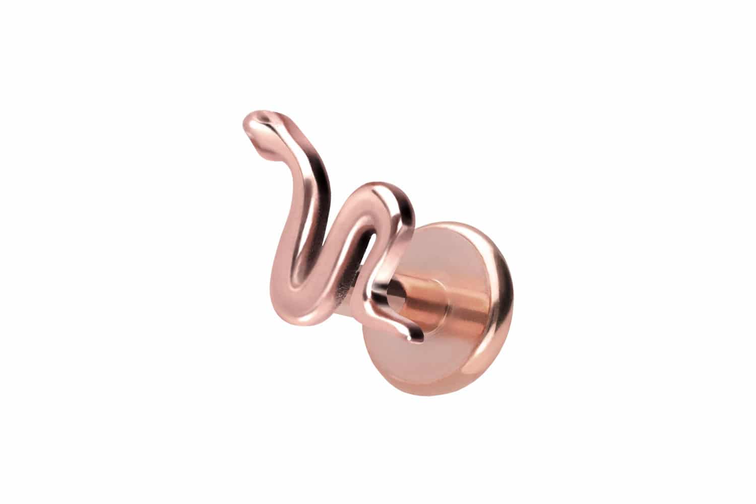 Titan Labret Piercing mit Push Fit SCHLANGE